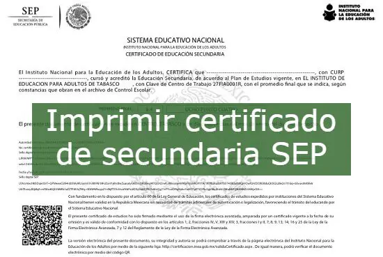 Imprimir Certificado de Secundaria【GRATIS】 >Guía 2021